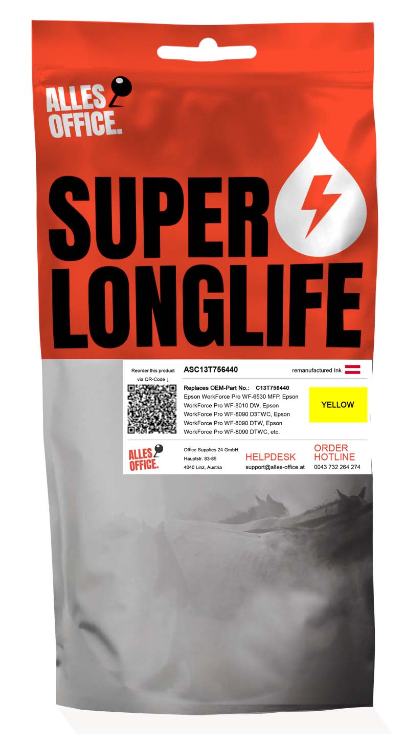 Superlonglife Epson C13T756440 / T7564 Tinte gelb