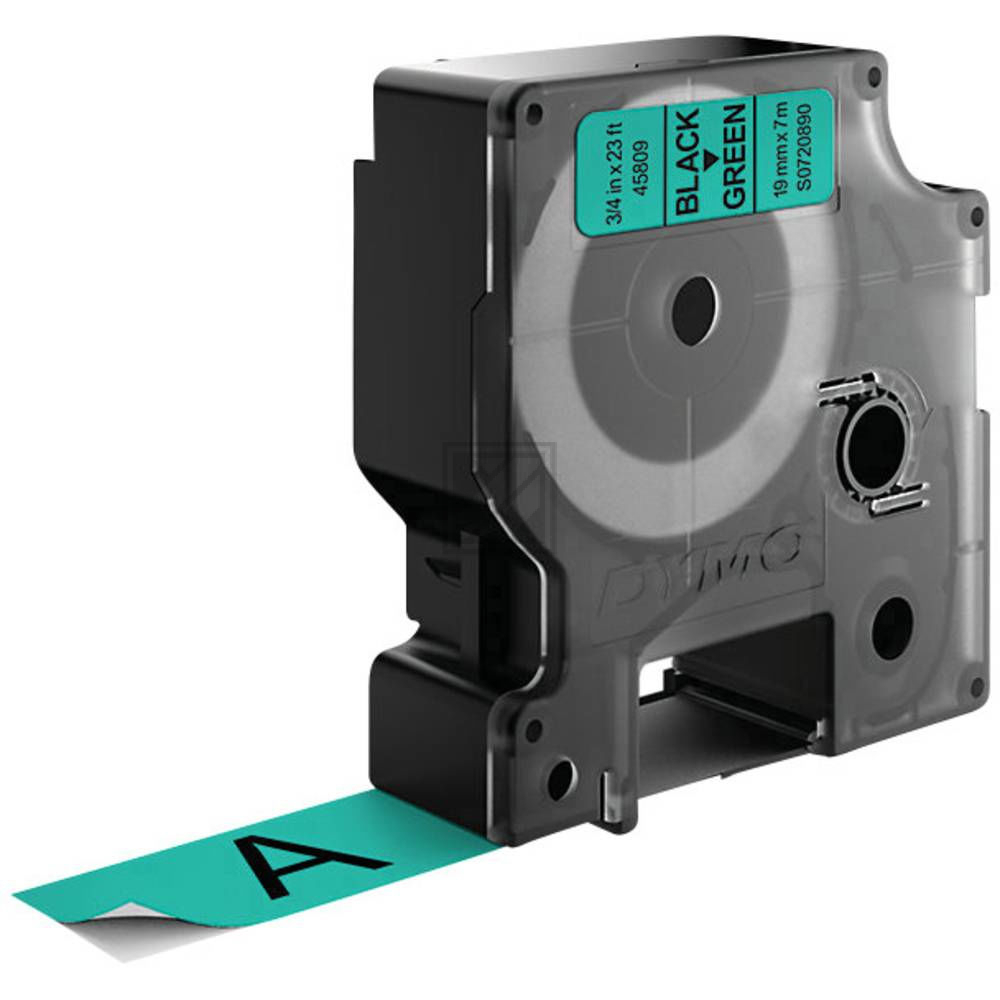 Test Dymo Schriftbandkassette schwarz/grün (45809)