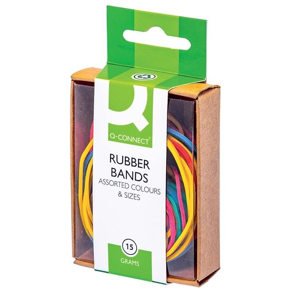 Gummibänder Q-Connect - Farbenmix, 15 g