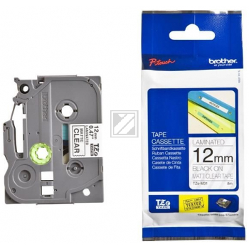 Brother Schriftbandkassette schwarz/transparent matt (TZE-M31)