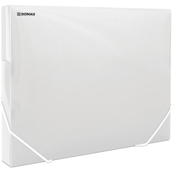 Ordnerbox mit Gummiband. DONAU A4 Kunststoff, transp.3cm