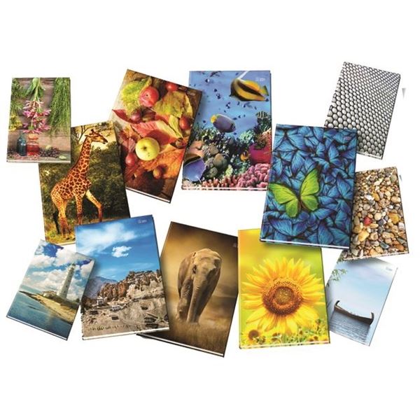 Notizbuch A4, blanko, 96 Blatt, Umschläge in verschiedenen Ausführungen