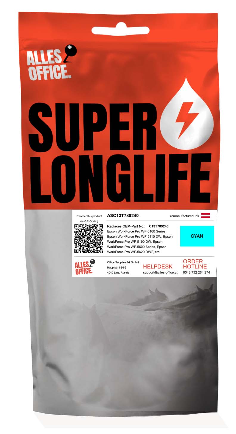 Superlonglife Epson C13T789240 / T7892 Tinte cyan