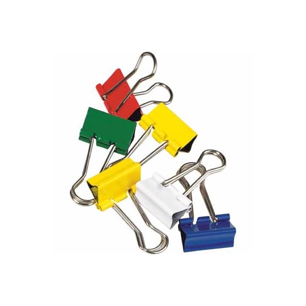 Metallclips, 19 mm, bunt gemischt, 12 Stück