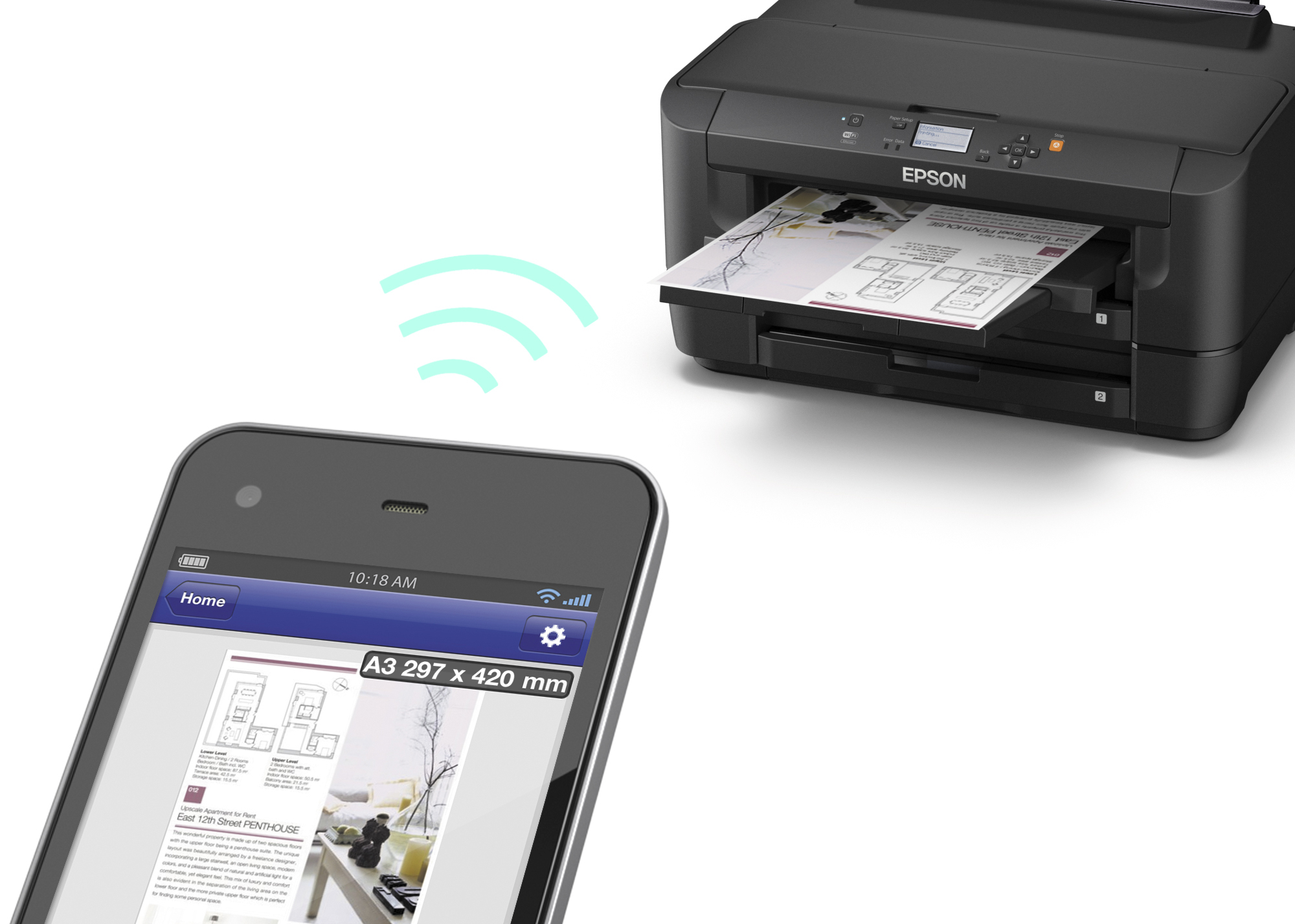 Epson WorkForce WF-7110DTW Tintenstrahldrucker Farbe 4800 x 2400 DPI A3 WLAN