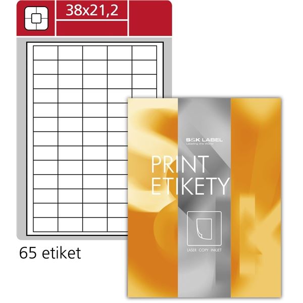 Ablösbare Etiketten, weiß, 38,0 x 21,2 mm, 6500 Stück