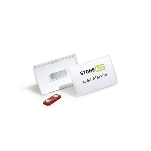 Namensschild mit Magnet Langlebig, Acryl, 5 x 4,0 cm