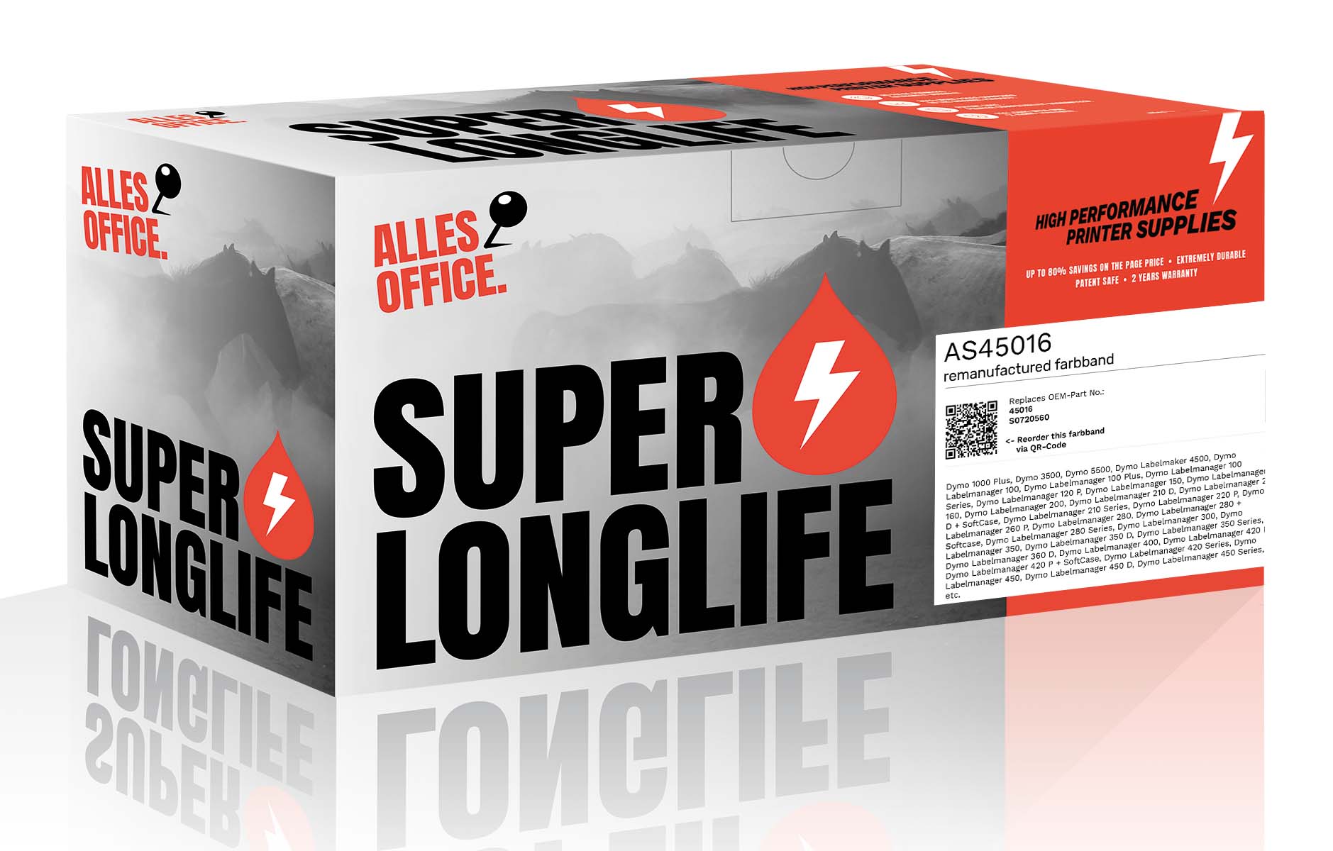 Superlonglife Dymo 45016 / S0720560 Farbband schwarz blau