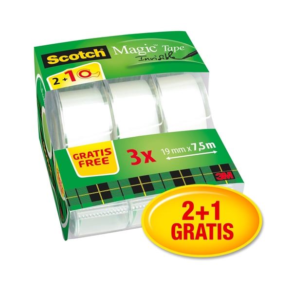 Scotch Magic Klebeband mit Abwickler, 2+1 gratis