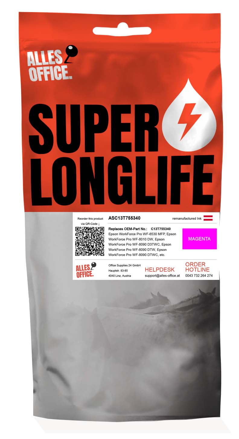 Superlonglife Epson C13T755340 / T7553 Tinte magenta