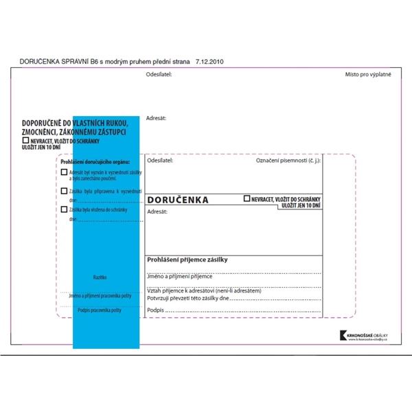 Lieferscheine B6-blau, administrativ, selbstklebend, 100 Stück