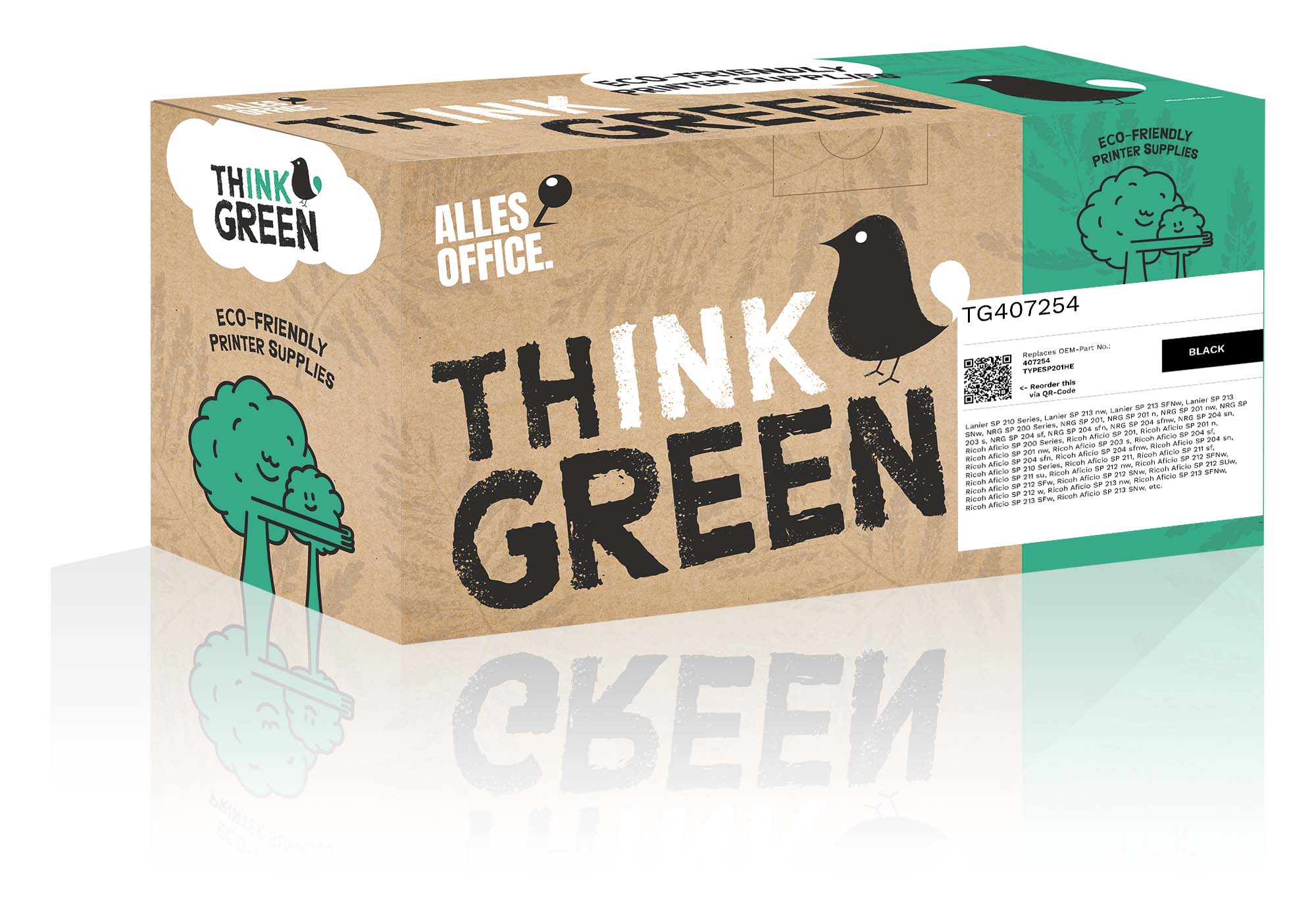 ThinkGreen Ricoh 407254 / TYPESP201HE Toner schwarz