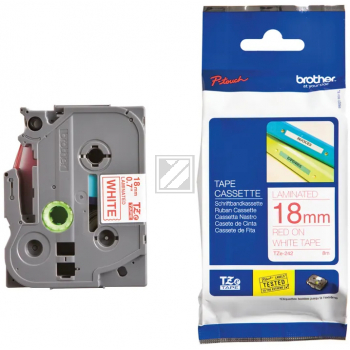 Brother Schriftbandkassette rot/weiß (TZE-242)