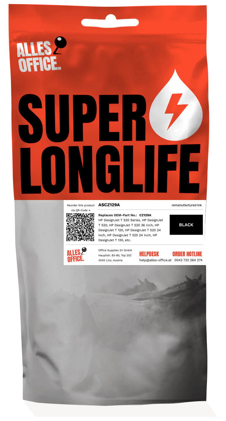 Superlonglife HP CZ129A / 711 Tinte schwarz