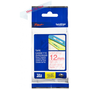 Brother Schriftbandkassette rot/transparent (TZE-132)