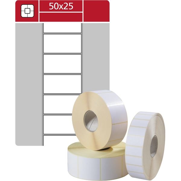 Etikettenrollen S&amp;K Label-thermo,weiß,50x25mm,3000Stück
