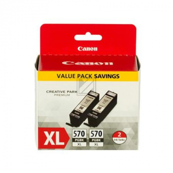 Original Canon 0318C007 / 570PGBKXL Tinte schwarz Canon Tintenpatrone 2 x photo schwarz HC (0318C007, PGI-570XLPGBK)