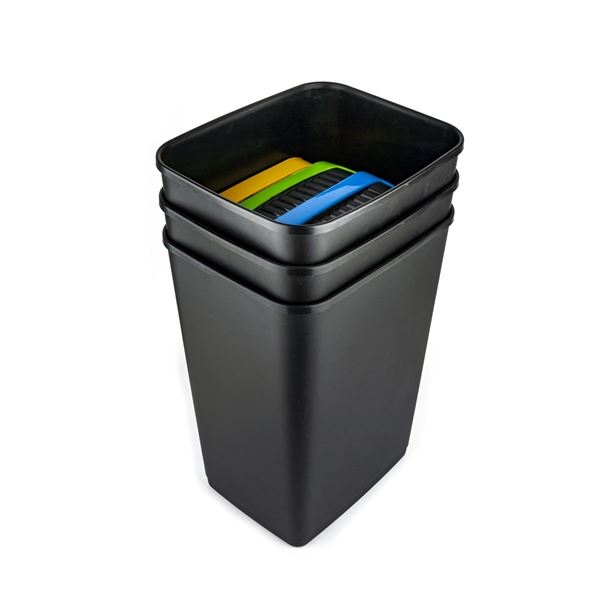 Abfalleimerset für Klassenabfälle - gelb, blau, grün18l