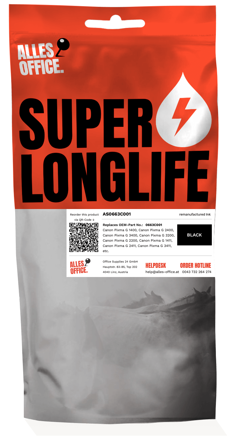 Superlonglife Canon 0663C001 / GI-490BK Tinte schwarz