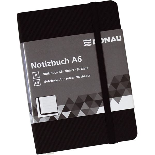 Notizbuch DONAU, A6, liniert, schwarz