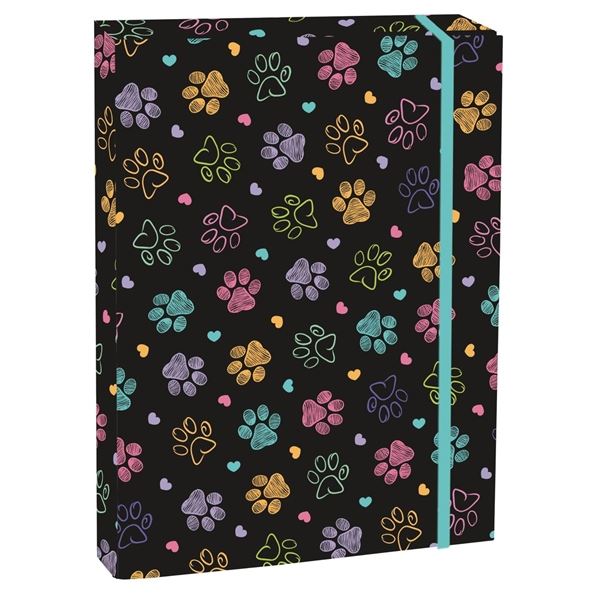 A4-Notizbuchbox mit Klappe, Paws