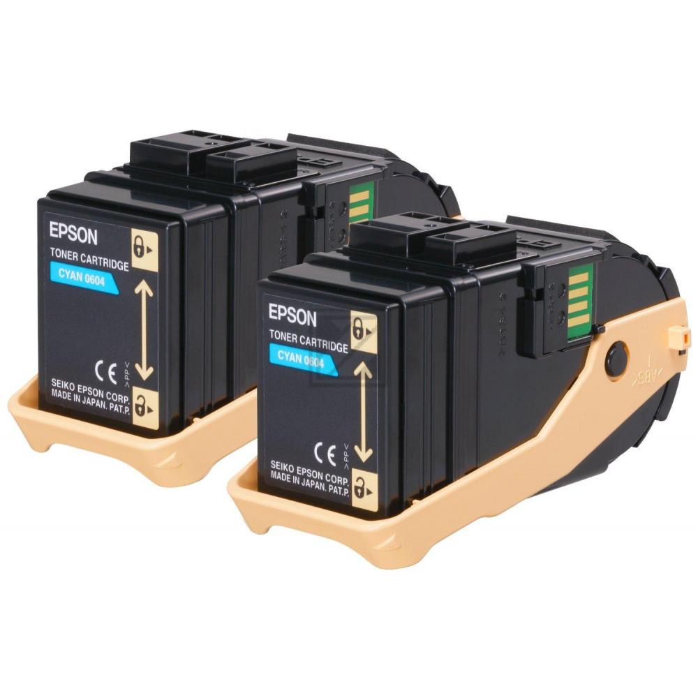 Epson Toner-Kit 2 x cyan (C13S050608, 0608)
