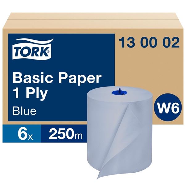 Tork Papierhandtücher - 1-lagig, blau, W6, 6 Rollen