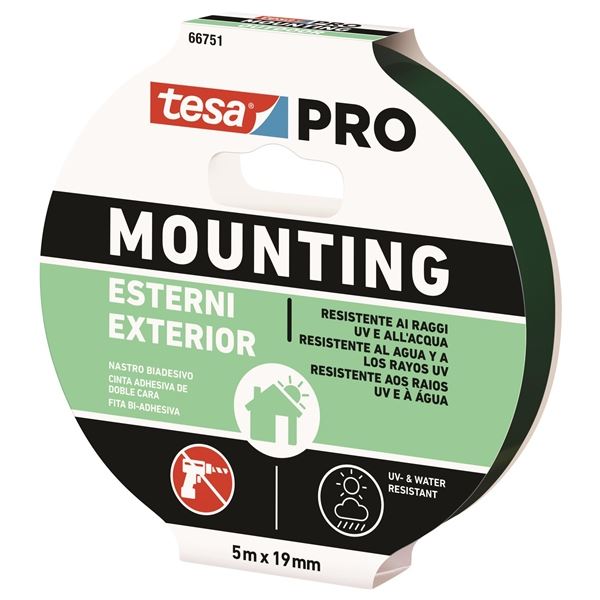 Tesa PRO Montageband, außen, 19 mm x 5 m