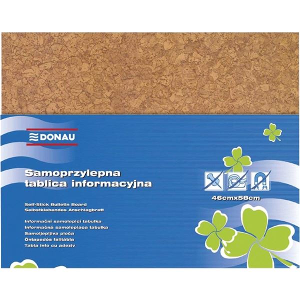 Selbstklebende Pinnwand DONAU - 58 x 46 cm, braun