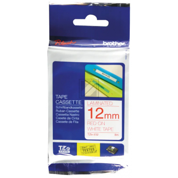 Brother Schriftbandkassette rot/weiß (TZE-232)