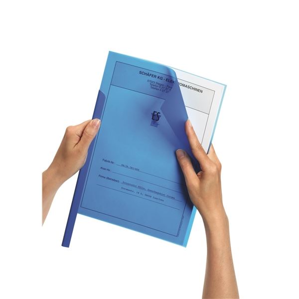 Schilder für Aufschiebebuckel, A4 transp. blau