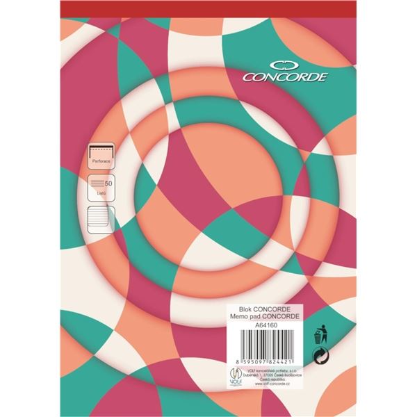 Notizblock CONCORDE A4 Linie 8mm, 50 Blatt
