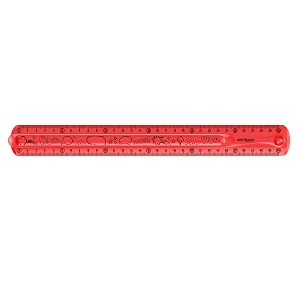 Lineal KEYROAD Flexi 30 cm, flexibel, rot