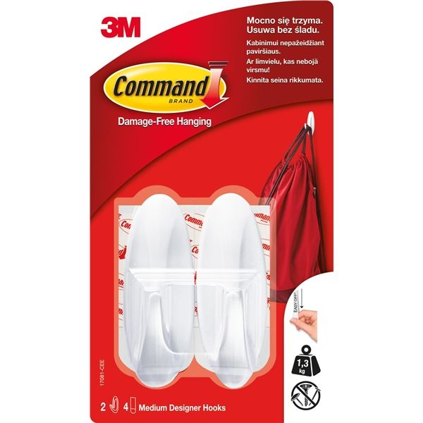 Command™ Design ovaler Kunststoff-Klebehaken
