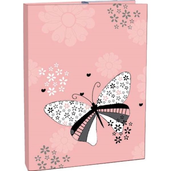 A4-Notizbuchbox mit Gummiband, Federflügel