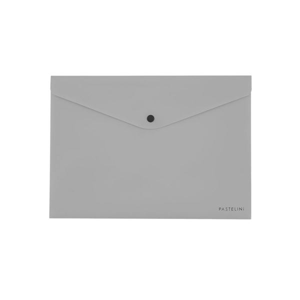 Falttasche mit Knopf Pastelini - A5,grau,1Stück
