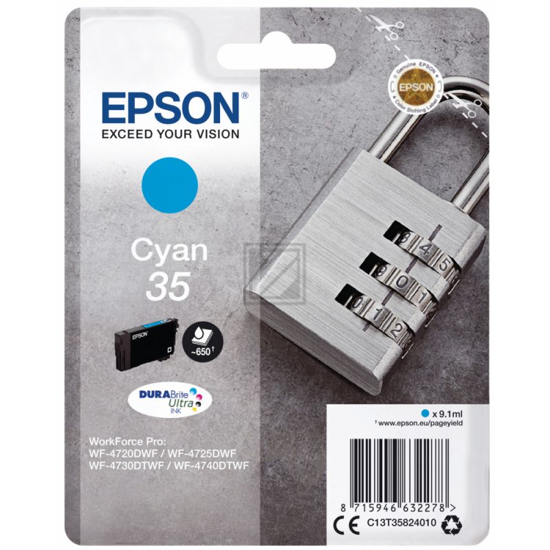 Original Epson C13T35824010 / 35 Tinte cyan