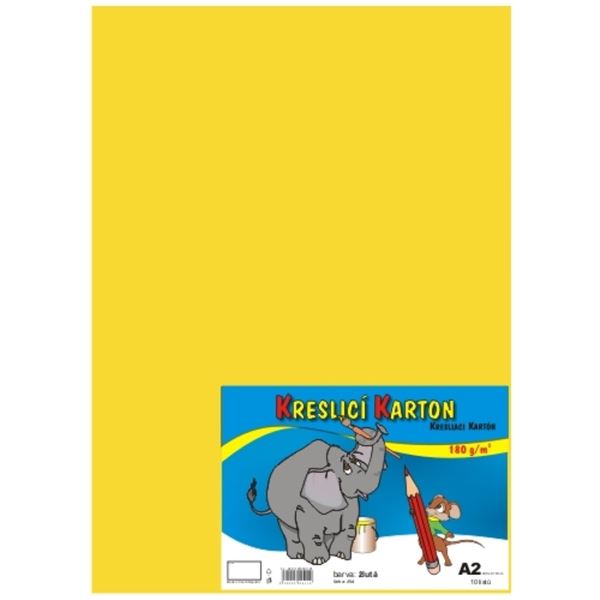 Zeichenkarton A2 - 180g/m2, 1 Stück, gelb