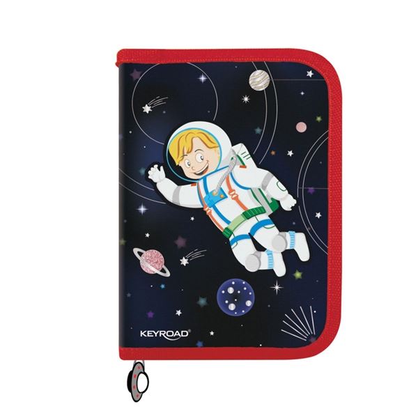 Federmäppchen KEYROAD 1 Ebene, 2 Klappen, 42 Stück, Astronaut