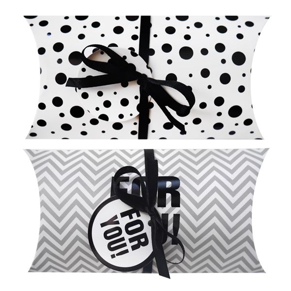 Geschenkboxen - 22 x 10 cm, schwarz-weiß, 2 Stück