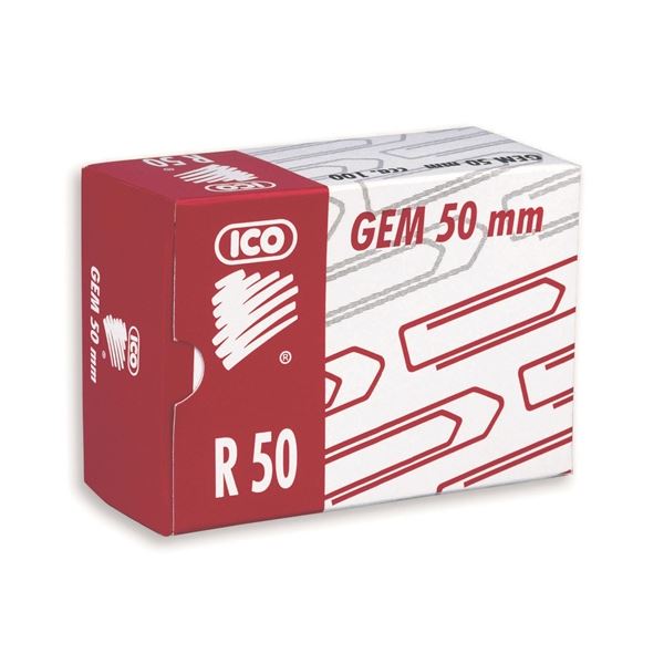 Büroklammern ICO, Kupfer, 50 mm, 100 Stück