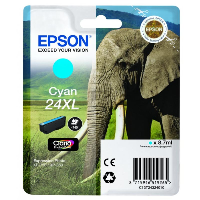 Original Epson C13T24324012 / 24XL Tinte cyan