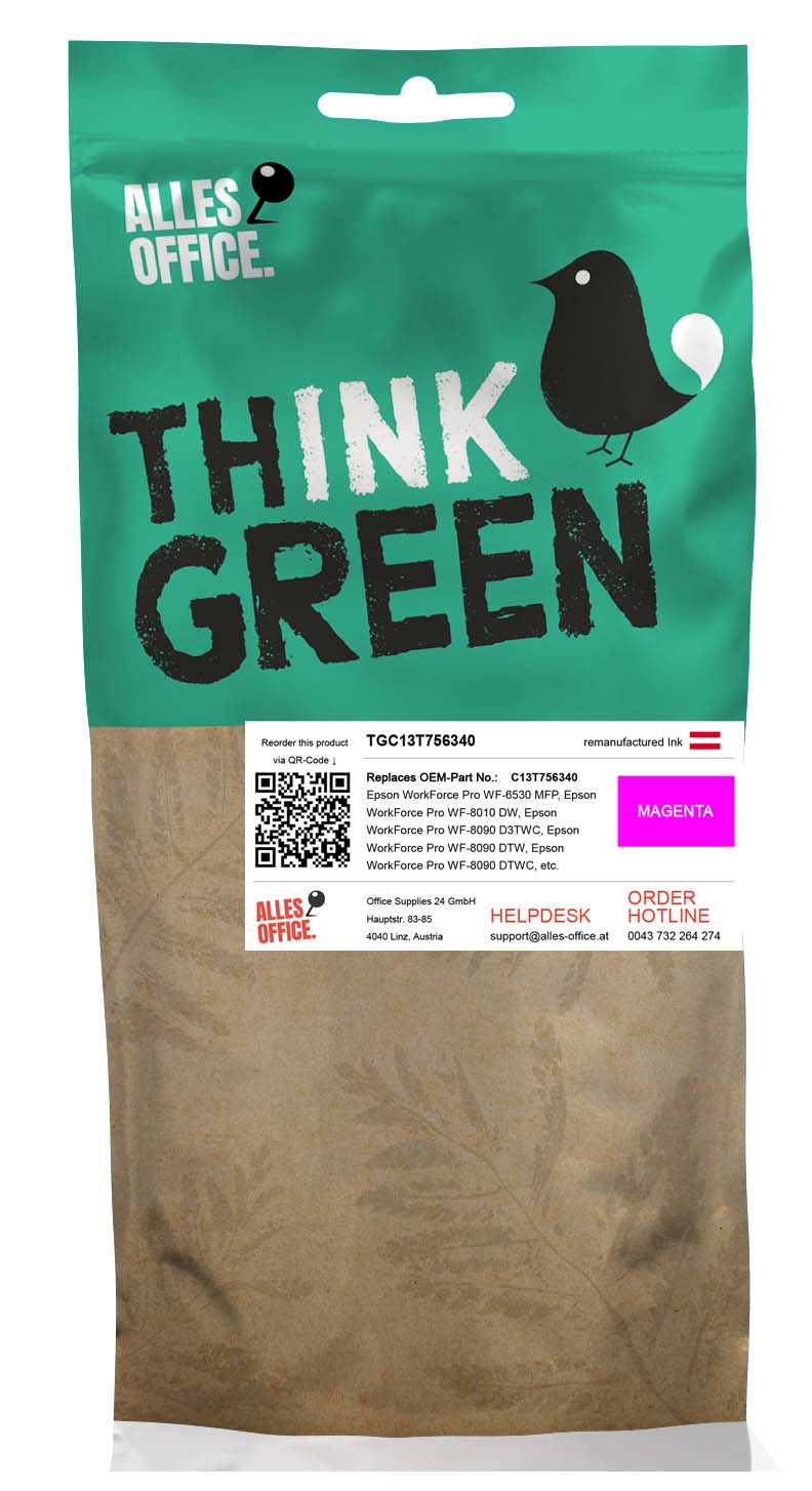 ThinkGreen Epson C13T756340 / T7563 Tinte magenta