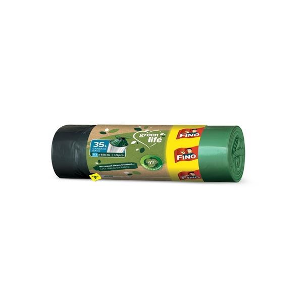 Abfallbeutel,FINO Green-recycelt,25mic,35 l,15 Stück
