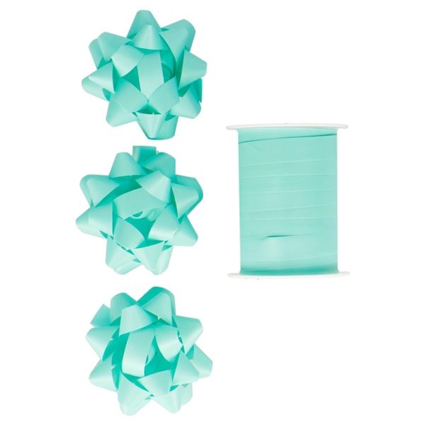 Wickelset-3 Rosetten,Bandbreite 1cm,Länge 10m,grün