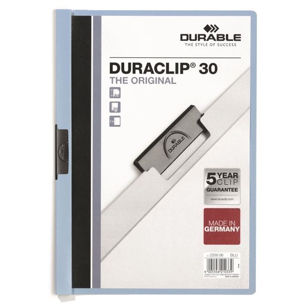 Mappen mit Clip DURACLIP 30, A4 hellblau