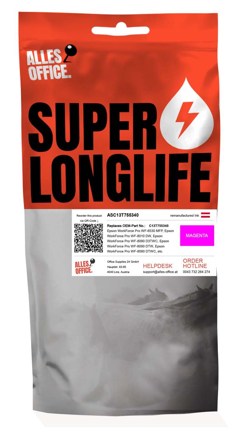 Superlonglife Epson C13T755340 / T7553 Tinte magenta