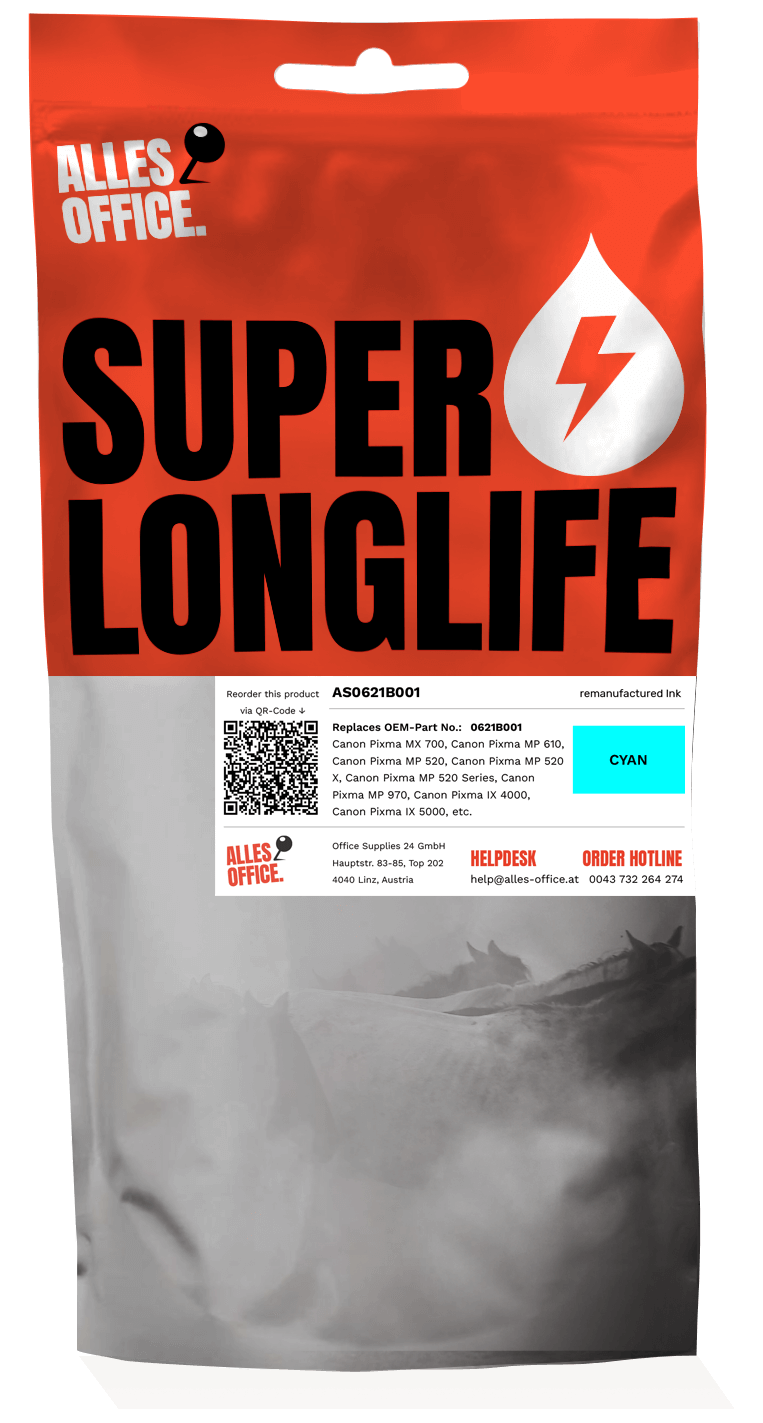 Superlonglife Canon 0621B001 / CLI-8C Tinte cyan