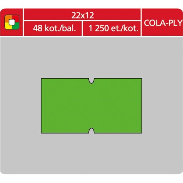 Preisetiketten COLAPLY - 22x12, 1250 Stück, grün