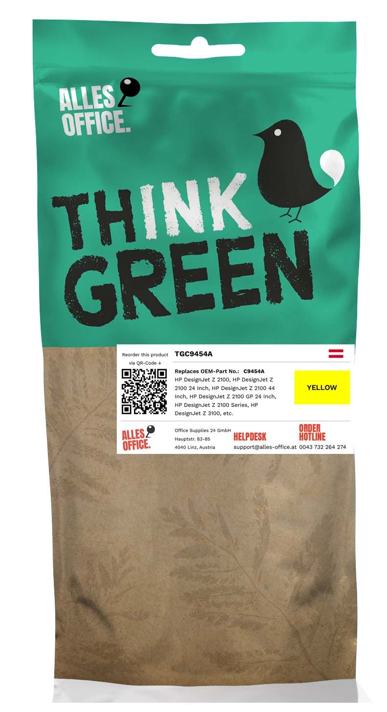 ThinkGreen HP C9454A / 70 Tinte gelb